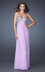 Lavender Beaded Straps Sweetheart Evening Gowns For Prom 2014