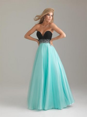 Heart Shaped Strapless Empire Waist Long Evening Gown For Prom