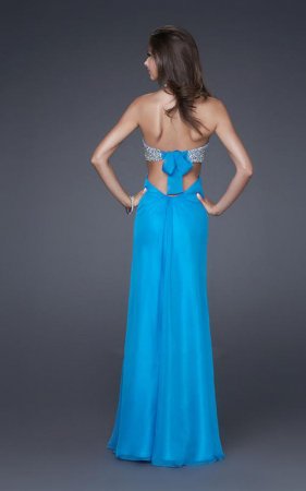 Sexy Turquoise Strapless Long Open back Sequin Evening Dress